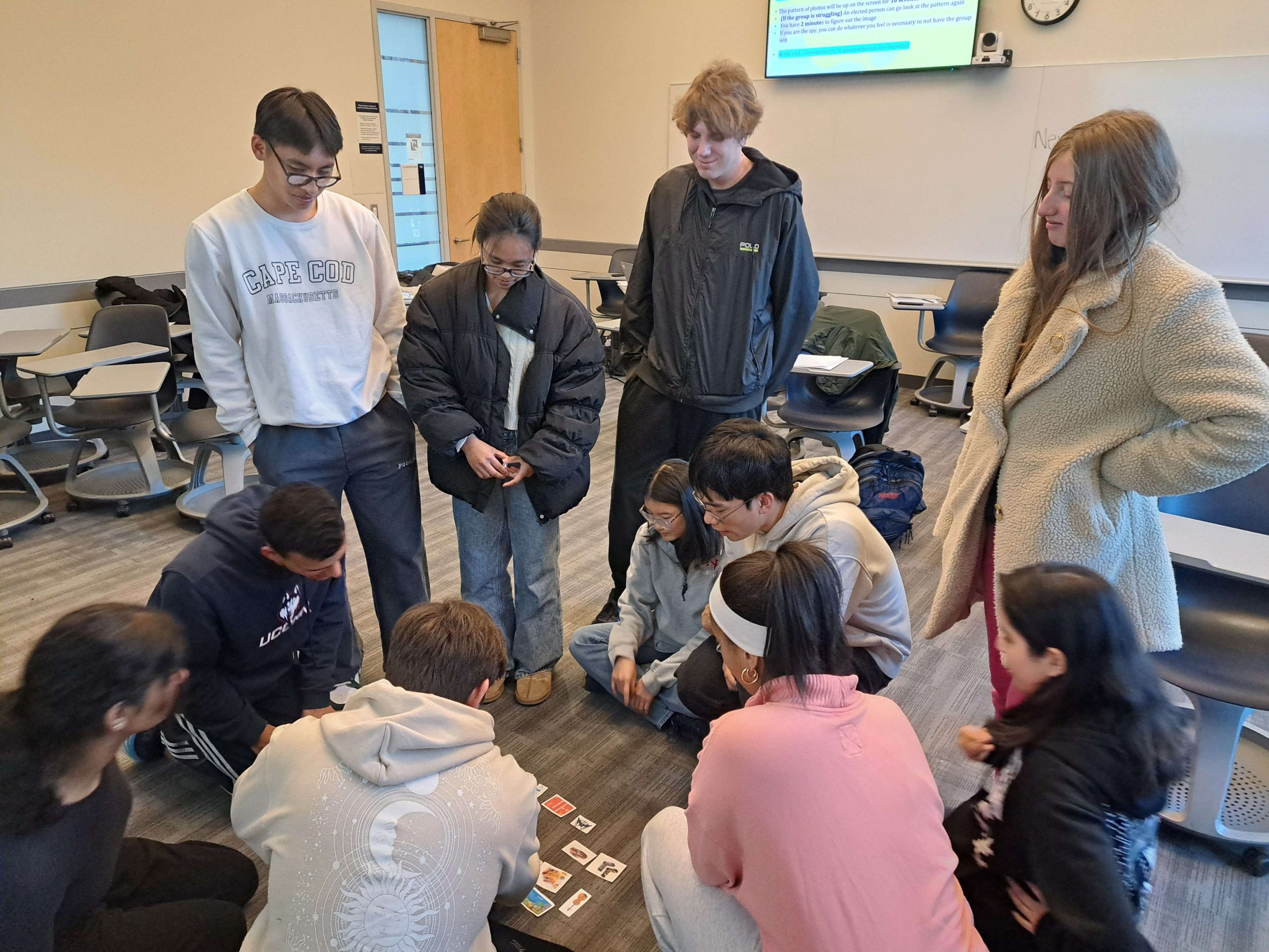 Students work collaboratively on an activity together